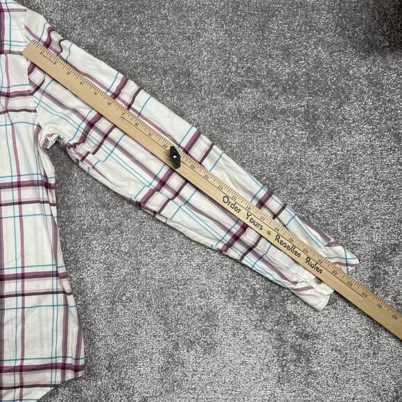Pendleton Flannel Shirt Womens Medium Plaid Outdoors Fall Button Up White - Picture 10 of 11